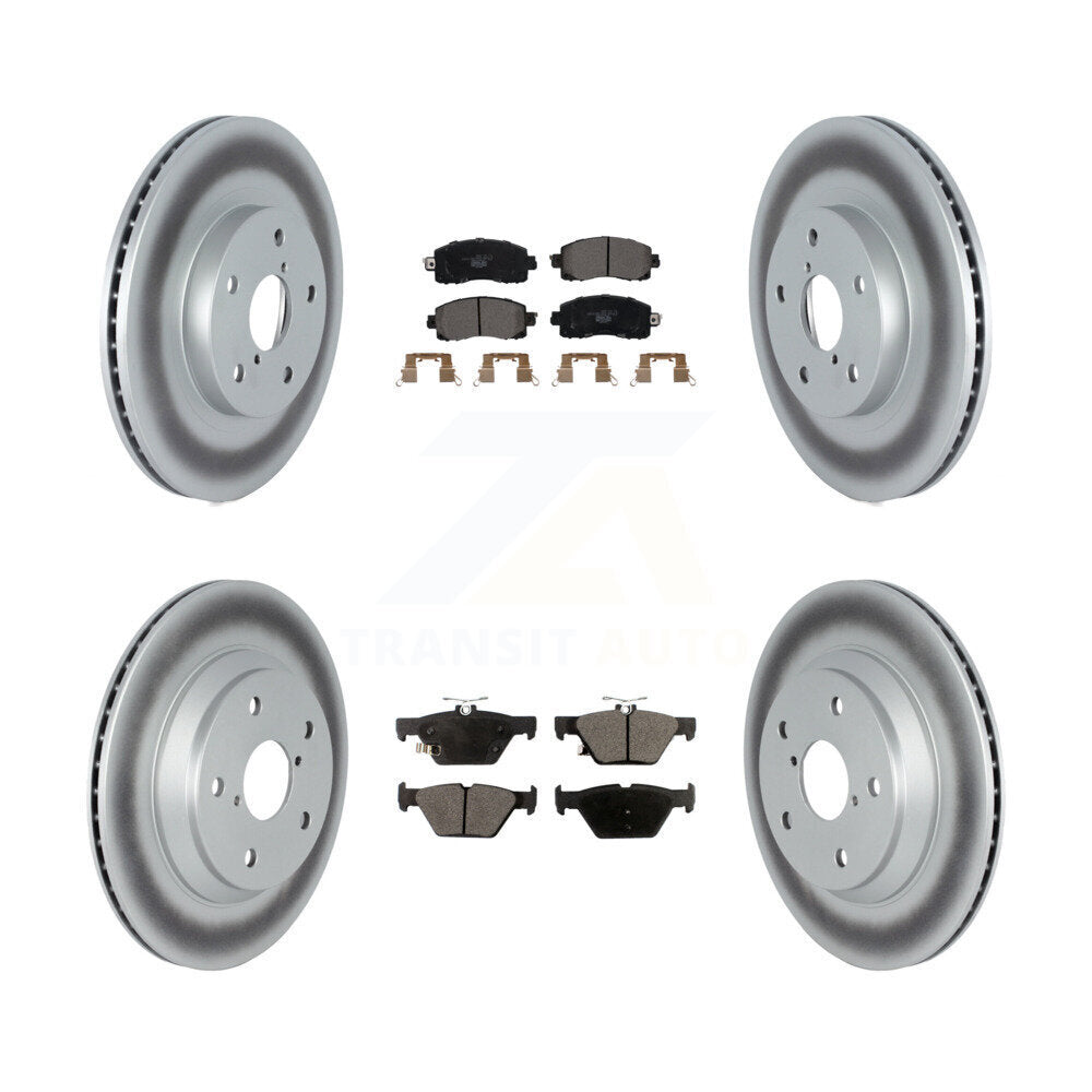 Front Rear Coated Disc Brake Rotors And Ceramic Pads Kit For Subaru Forester KGT-102739