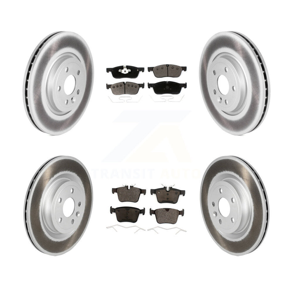 Front Rear Coated Disc Brake Rotors And Ceramic Pads Kit For Jaguar F-Pace KGT-102740