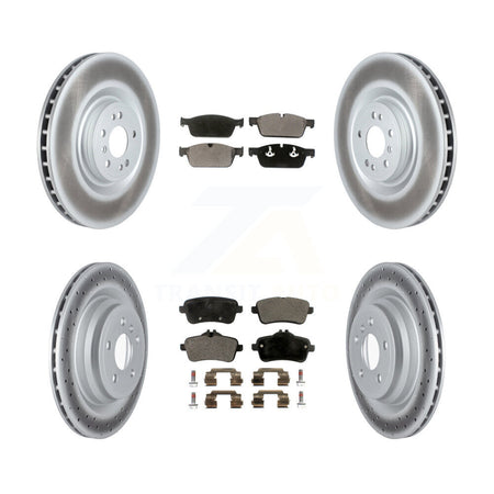 Front Rear Coated Disc Brake Rotors And Ceramic Pads Kit For Mercedes-Benz ML550 GLE550e KGT-102743