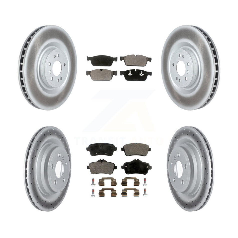 Front Rear Coated Disc Brake Rotors And Ceramic Pads Kit For Mercedes-Benz ML550 GLE550e KGT-102743