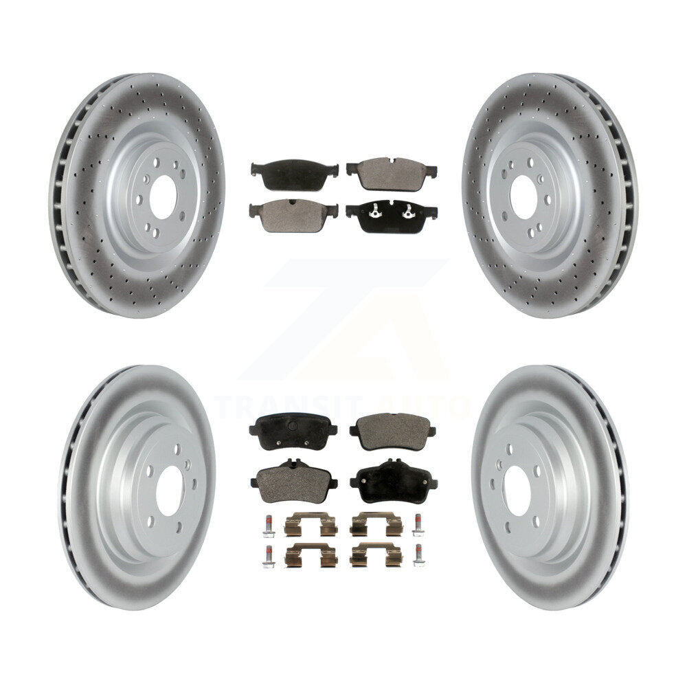 Front Rear Coated Disc Brake Rotors And Ceramic Pads Kit For Mercedes-Benz ML550 GLE550e KGT-102744