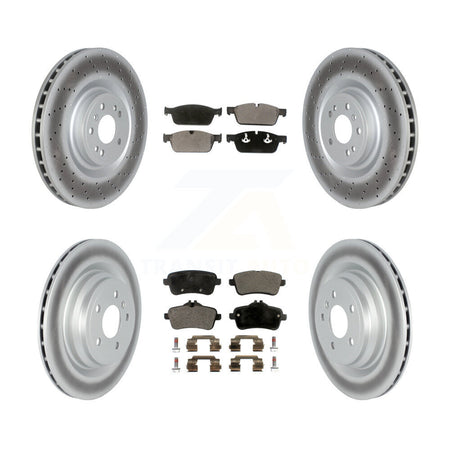 Front Rear Coated Disc Brake Rotors And Ceramic Pads Kit For Mercedes-Benz ML550 GLE550e KGT-102744