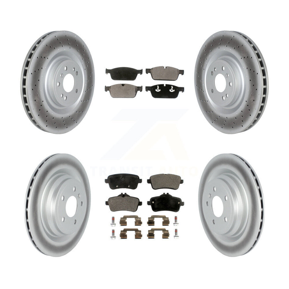 Front Rear Coated Disc Brake Rotors And Ceramic Pads Kit For Mercedes-Benz ML550 GLE550e KGT-102744