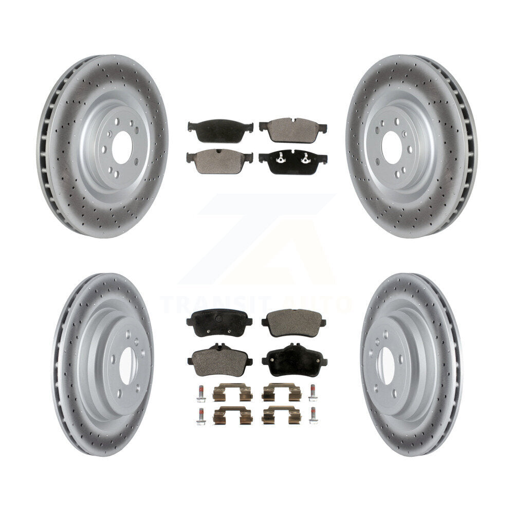 Front Rear Coated Disc Brake Rotors And Ceramic Pads Kit For Mercedes-Benz ML550 GLE550e KGT-102745