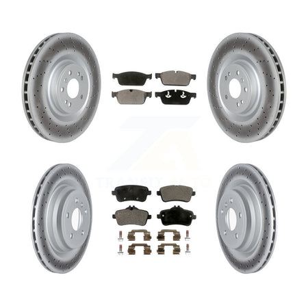Front Rear Coated Disc Brake Rotors And Ceramic Pads Kit For Mercedes-Benz ML550 GLE550e KGT-102745