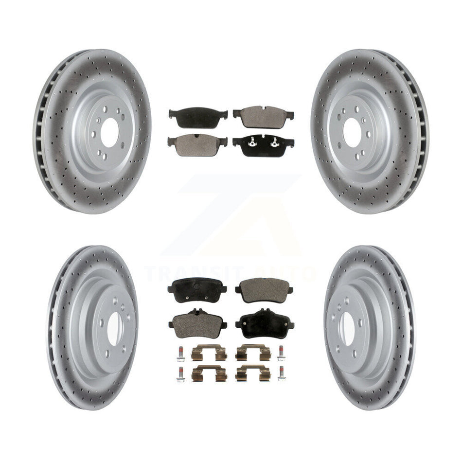 Front Rear Coated Disc Brake Rotors And Ceramic Pads Kit For Mercedes-Benz ML550 GLE550e KGT-102745