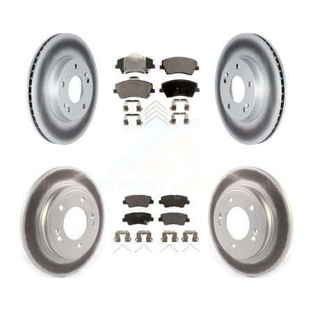 Front Rear Coated Disc Brake Rotors And Ceramic Pads Kit For Hyundai Ioniq Kia Niro KGT-102747