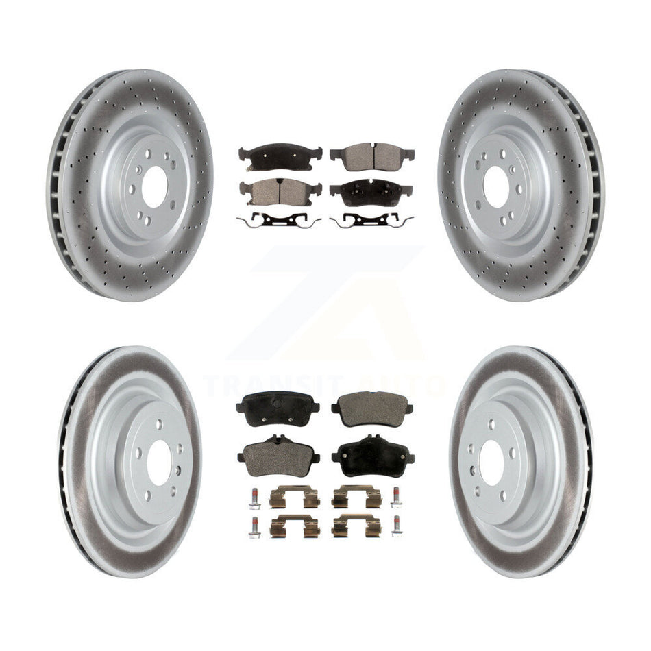 Front Rear Coated Disc Brake Rotors And Ceramic Pads Kit For Mercedes-Benz GLS450 ML250 KGT-102749