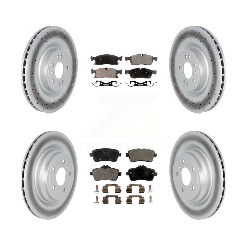 Front Rear Coated Brake Rotor & Ceramic Pad Kit For Mercedes-Benz GLE400 With AMG Package KGT-102752