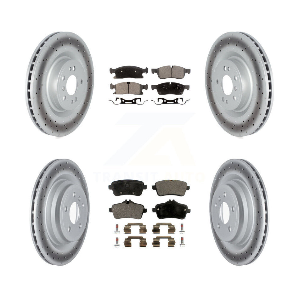 Front Rear Coated Brake Rotor & Ceramic Pad Kit For Mercedes-Benz GLE400 With AMG Package KGT-102753