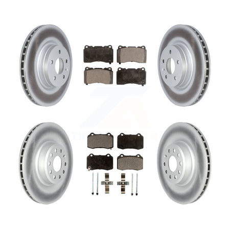 Front Rear Coated Disc Brake Rotors And Ceramic Pads Kit For 2016 Tesla S From 04 16 KGT-102756