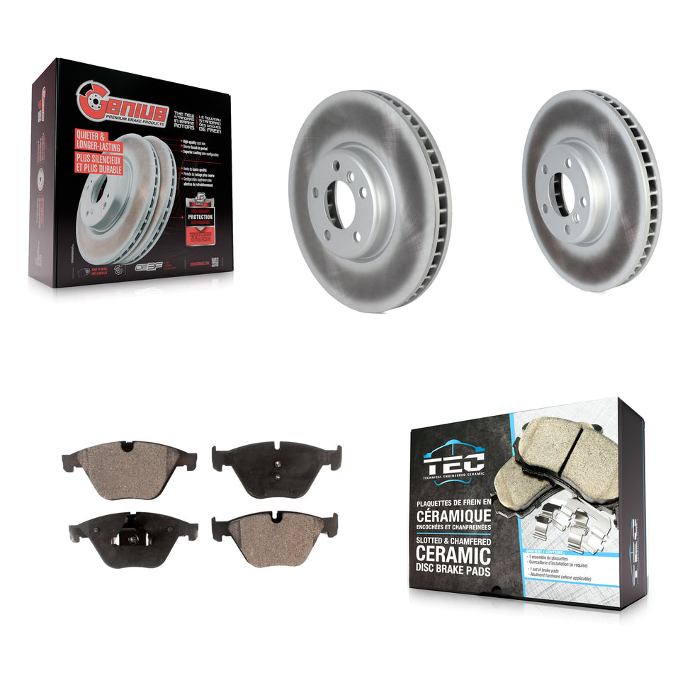 Front Coated Disc Brake Rotors And Ceramic Pads Kit For 2011-2013 BMW 535i KGT-102761