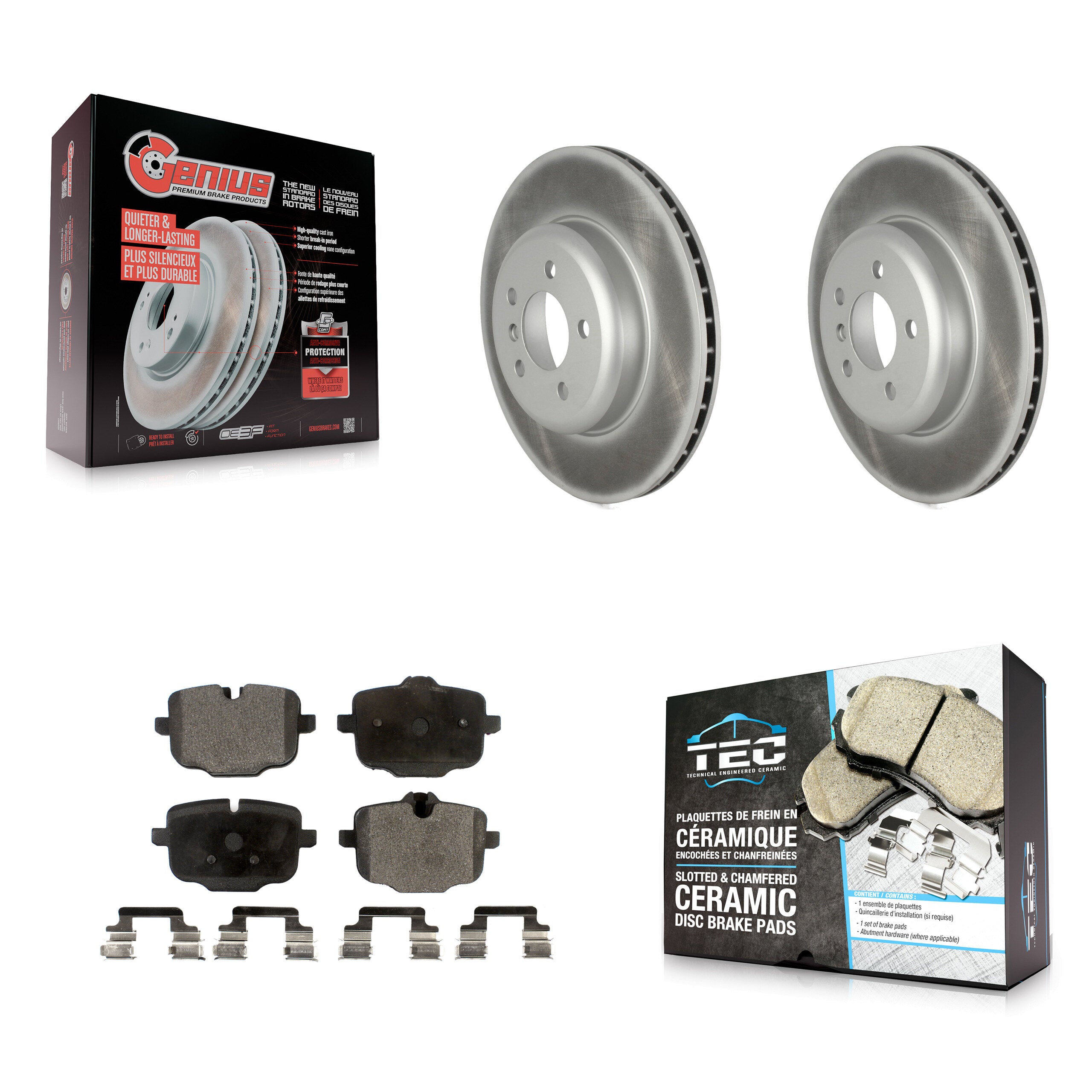 Rear Coated Brake Rotors Ceramic Pad Kit For BMW 550i xDrive 650i Gran Coupe 640i 535i B6 KGT-102763