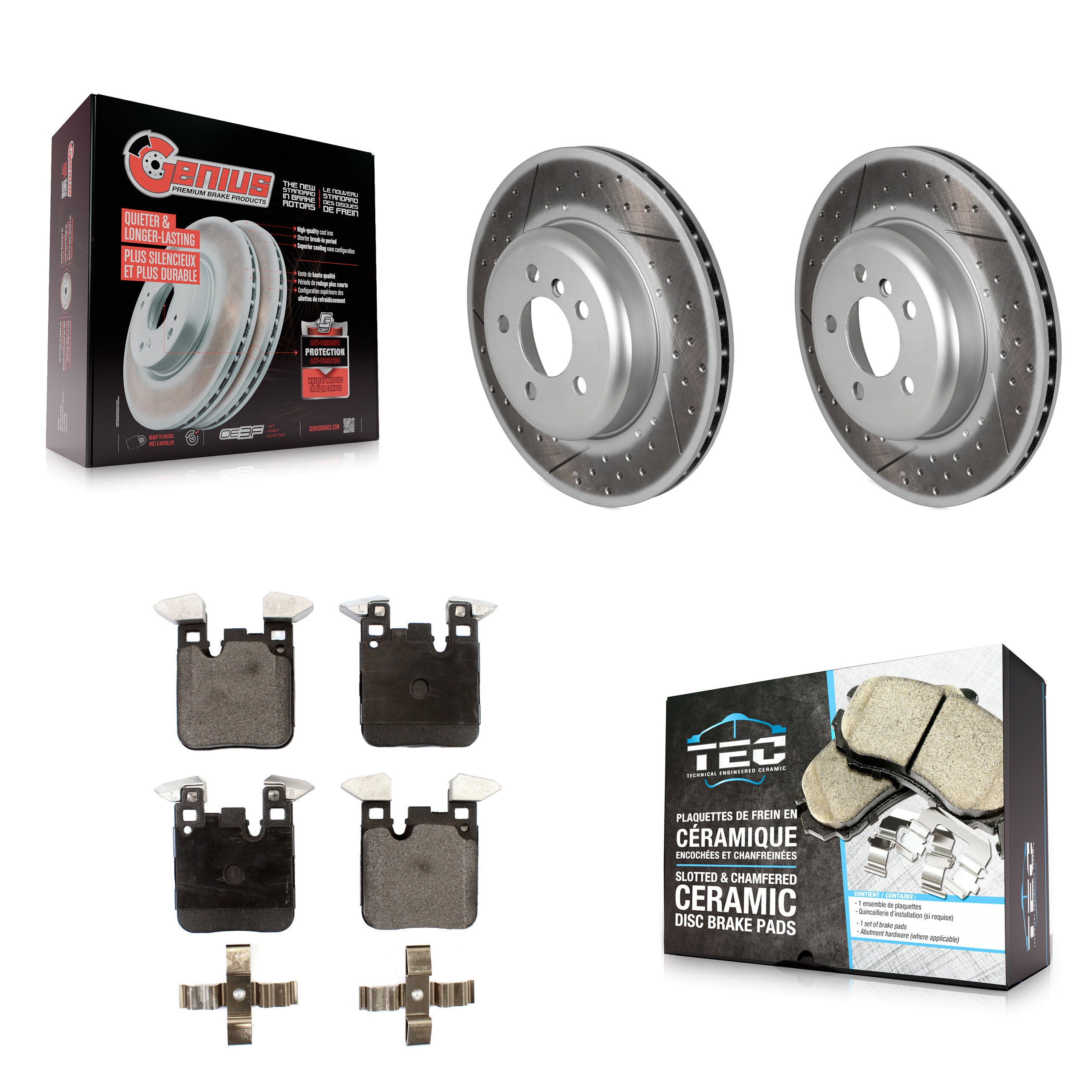 Rear Coat Brake Rotor Ceramic Pad Kit For BMW 328i xDrive 330i 335i 428i 340i 435i 430i 3 KGT-102767