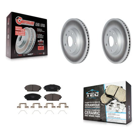 Front Coated Disc Brake Rotors And Ceramic Pads Kit For Mazda 3 Sport AWD KGT-102780