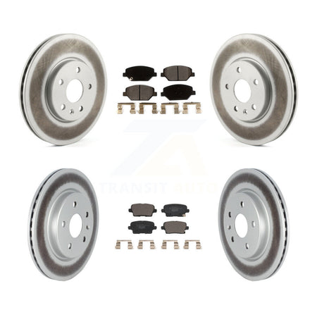 Front Rear Coated Disc Brake Rotors And Ceramic Pads Kit For 2019 Cadillac XT4 KGT-102781
