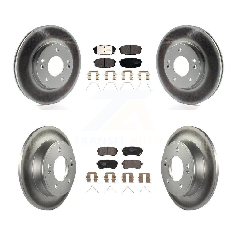 Front Rear Coated Disc Brake Rotors And Ceramic Pads Kit For Hyundai Kona Kia Seltos KGT-102782