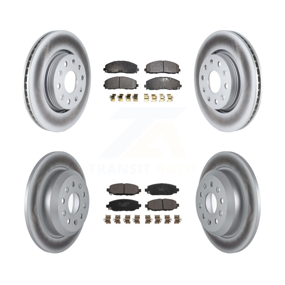 Front Rear Coated Disc Brake Rotors & Ceramic Pad Kit For 2018-2020 Jeep Wrangler Rubicon KGT-102784