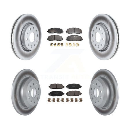 Front Rear Coated Disc Brake Rotors & Ceramic Pad Kit For 2018-2020 Jeep Wrangler Rubicon KGT-102784