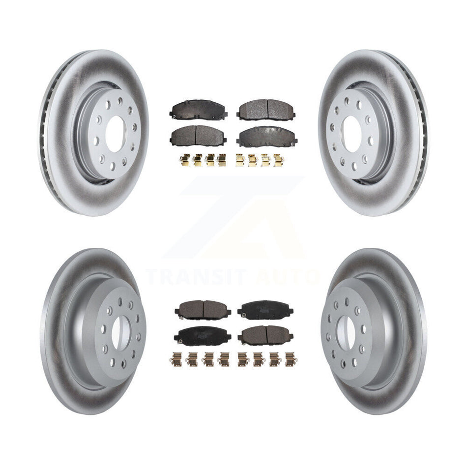 Front Rear Coated Disc Brake Rotors & Ceramic Pad Kit For 2018-2020 Jeep Wrangler Rubicon KGT-102784