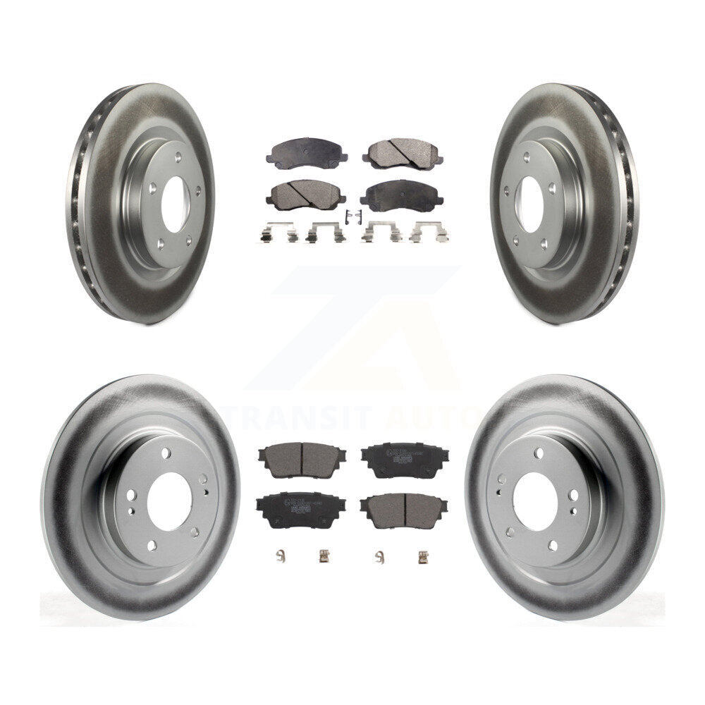 Front Rear Coated Disc Brake Rotors And Ceramic Pads Kit For Mitsubishi Outlander KGT-102785