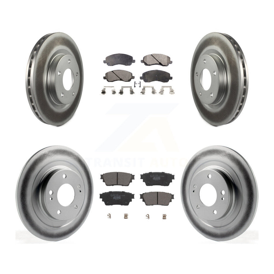 Front Rear Coated Disc Brake Rotors And Ceramic Pads Kit For Mitsubishi Outlander KGT-102785