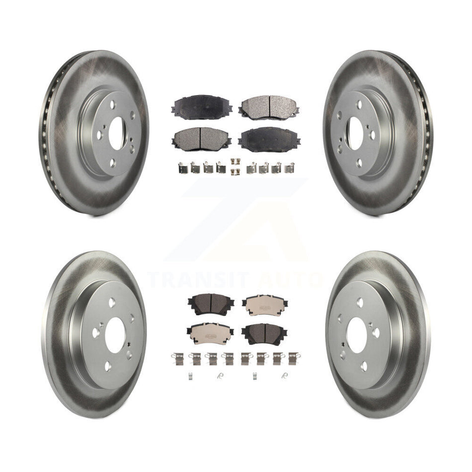 Front Rear Coated Disc Brake Rotors And Ceramic Pads Kit For 2019 Toyota Corolla 1.8L KGT-102787