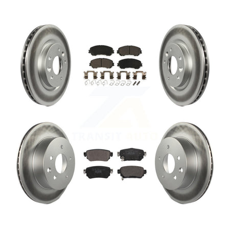 Front Rear Coated Disc Brake Rotors And Ceramic Pads Kit For 2019 Nissan Rogue Sport S KGT-102792