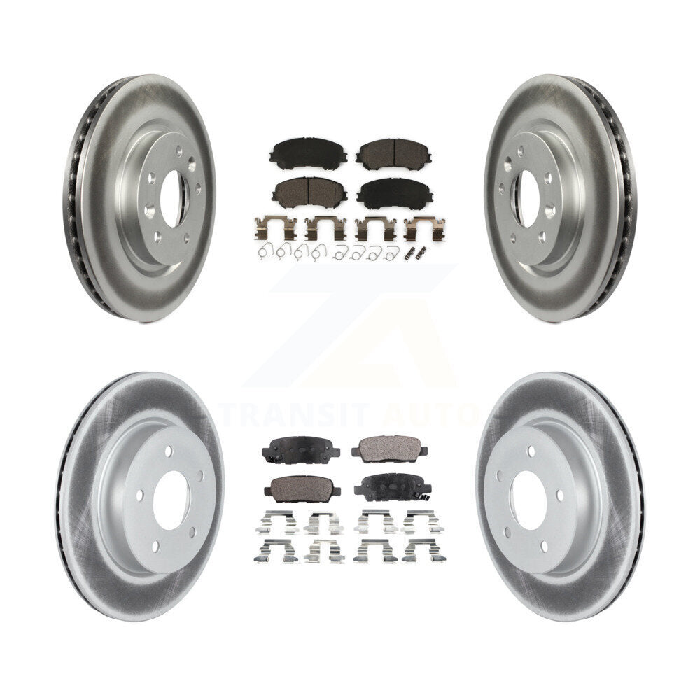 Front Rear Coated Disc Brake Rotors And Ceramic Pads Kit For Nissan Qashqai Rogue Sport KGT-102793
