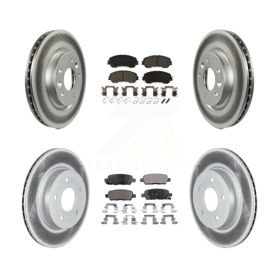 Front Rear Coated Disc Brake Rotors And Ceramic Pads Kit For Nissan Qashqai Rogue Sport KGT-102793
