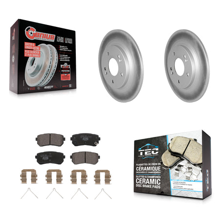 Rear Coated Disc Brake Rotors And Ceramic Pads Kit For Hyundai Kona Kia Seltos KGT-102804