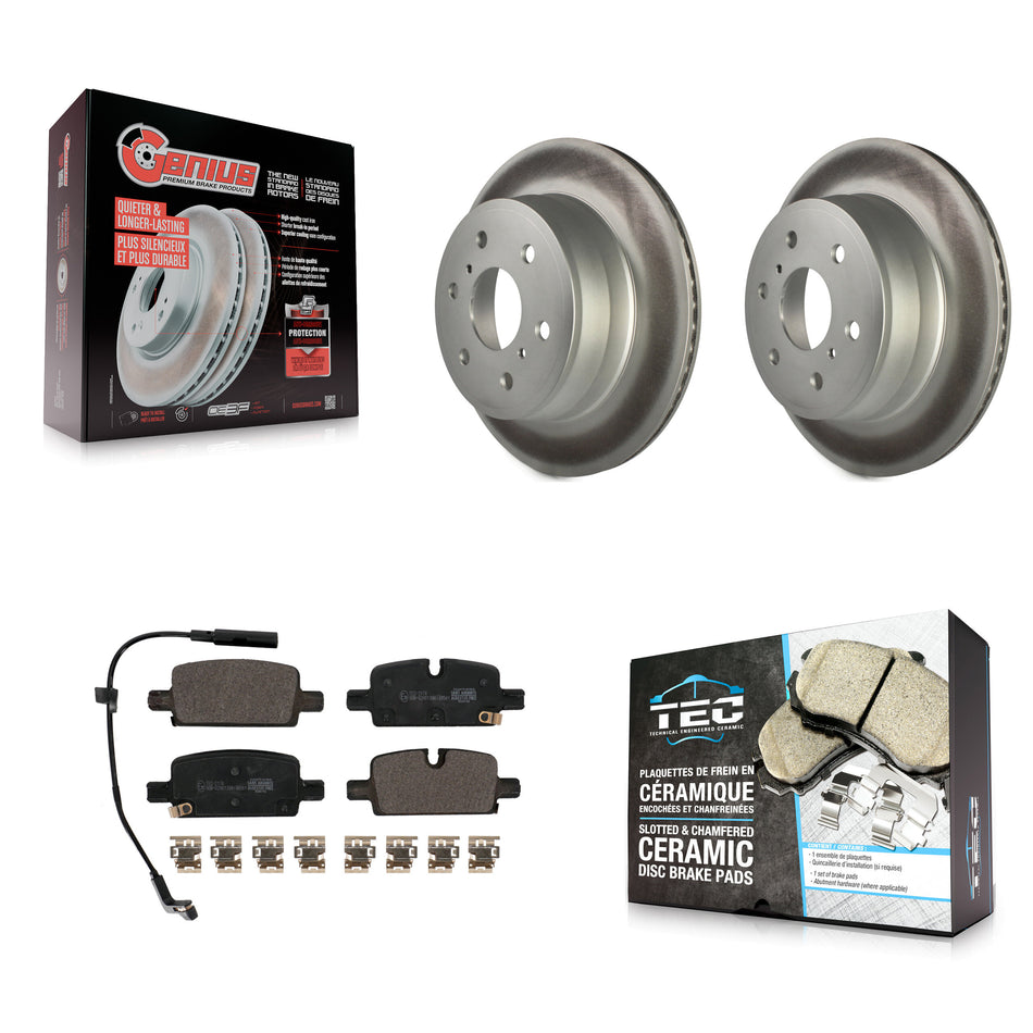Rear Coat Brake Rotors Ceramic Pad Kit For 2019 GMC Sierra 1500 With Manual Parking KGT-102809