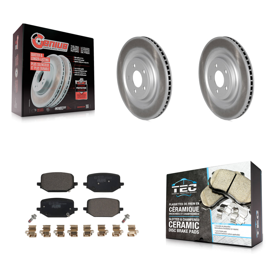 Rear Coated Brake Rotors Ceramic Pad Kit For Ford Explorer Lincoln Aviator Police Utility KGT-102812