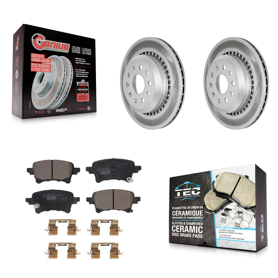 Rear Coated Disc Brake Rotors And Ceramic Pads Kit For Jeep Wrangler Gladiator KGT-102814