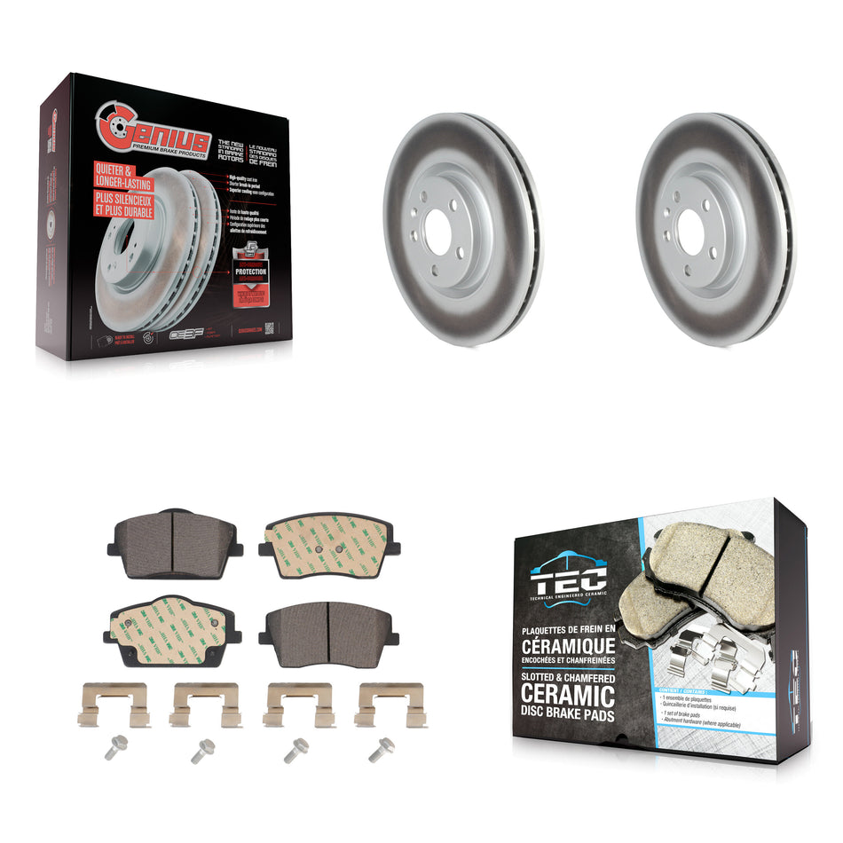 Front Coated Brake Rotor & Ceramic Pad Kit For Volvo XC40 With 322mm Diameter KGT-102818