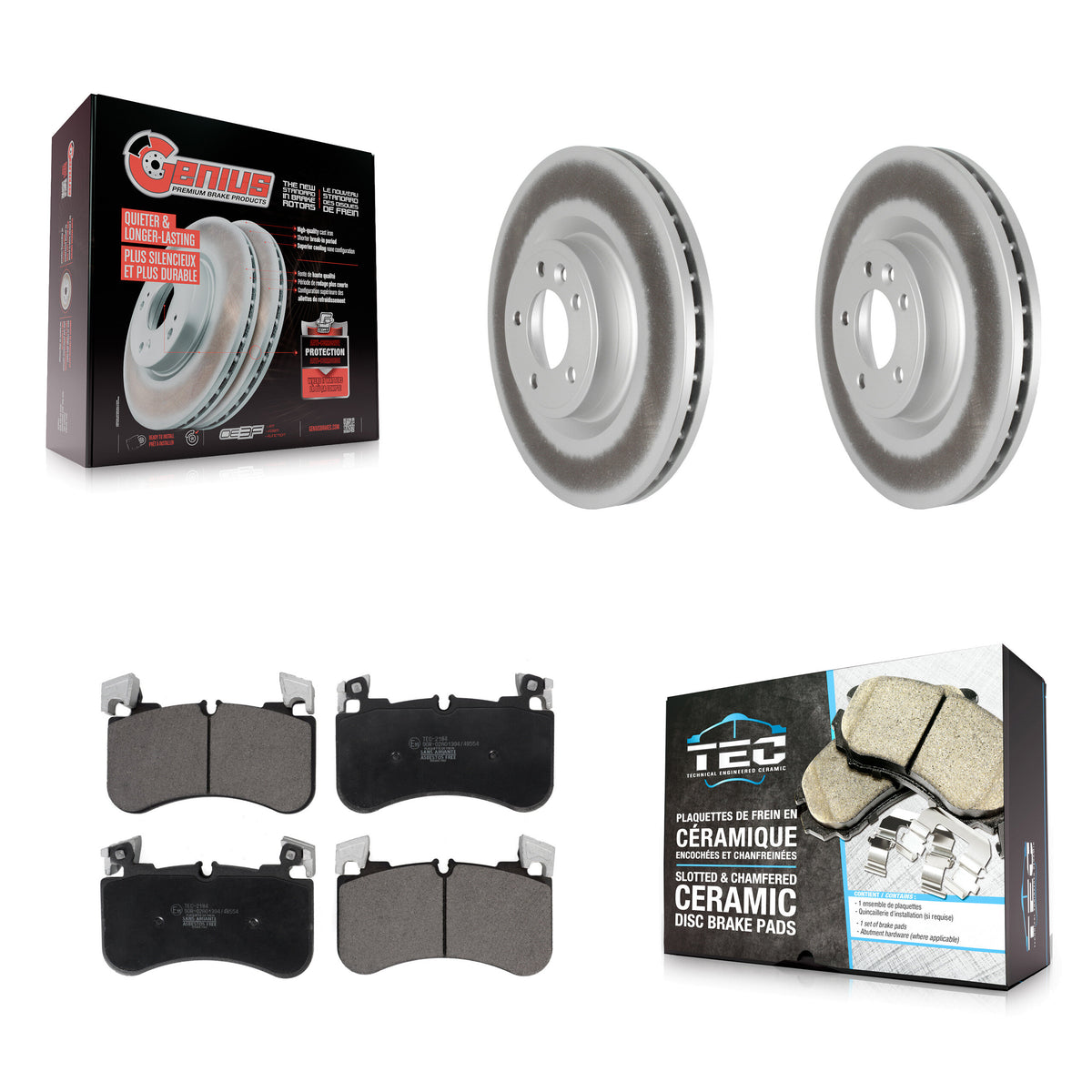 Front Coated Disc Brake Rotors And Ceramic Pads Kit For Land Rover Range Sport Discovery KGT-102822