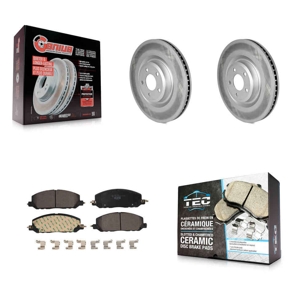 Front Coated Brake Rotor Ceramic Pad Kit For Ford Explorer Lincoln Aviator Police Utility KGT-102825