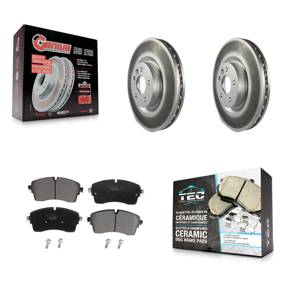 Front Coat Brake Rotors Ceramic Pad Kit For Jaguar E-Pace With 325mm Diameter Rotor KGT-102828