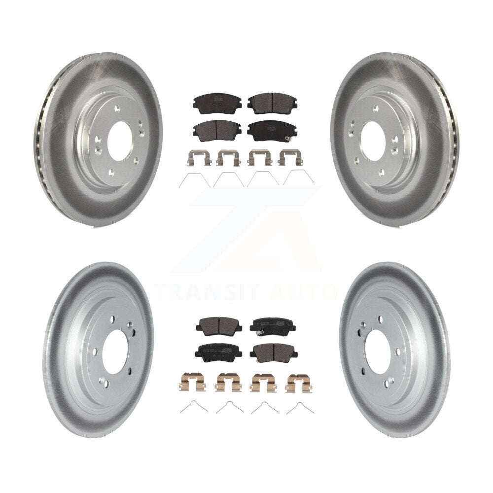 Front Rear Coated Disc Brake Rotors And Ceramic Pads Kit For Kia Sportage Hyundai Tucson KGT-102835