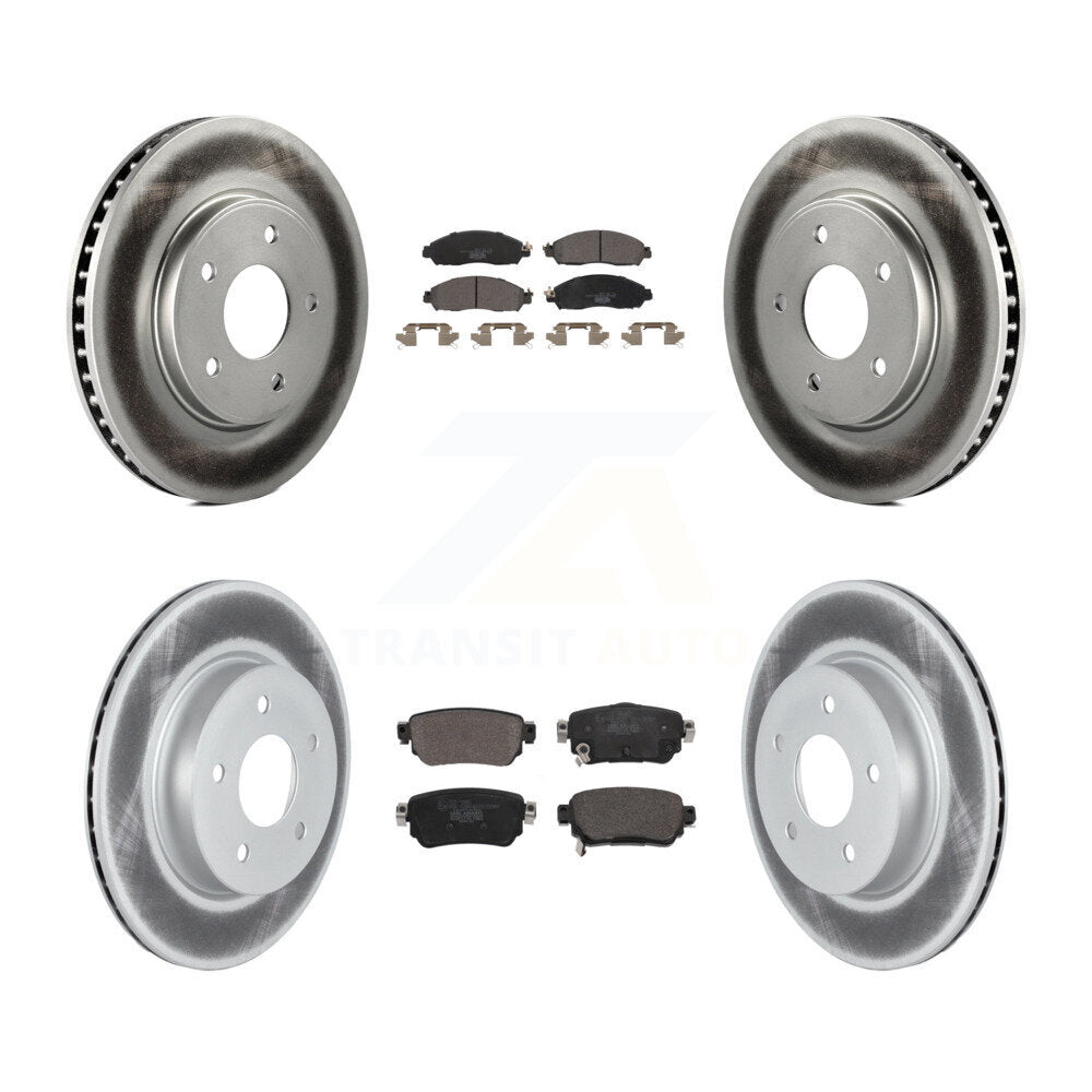 Front Rear Coated Brake Rotor Ceramic Pad Kit For Nissan LEAF With Electric Parking KGT-102842