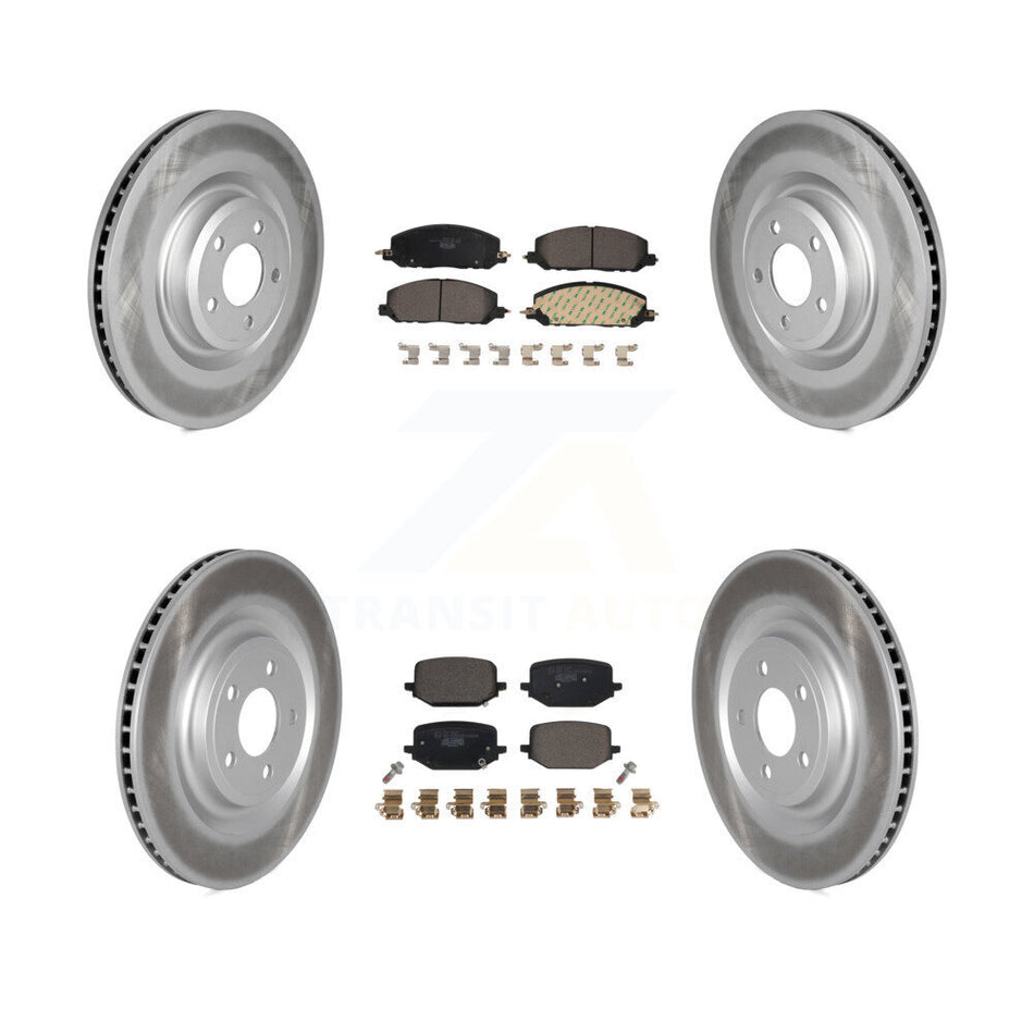 Front Rear Coated Brake Rotor Ceramic Pad Kit For Lincoln Aviator Ford Police Interceptor KGT-102846