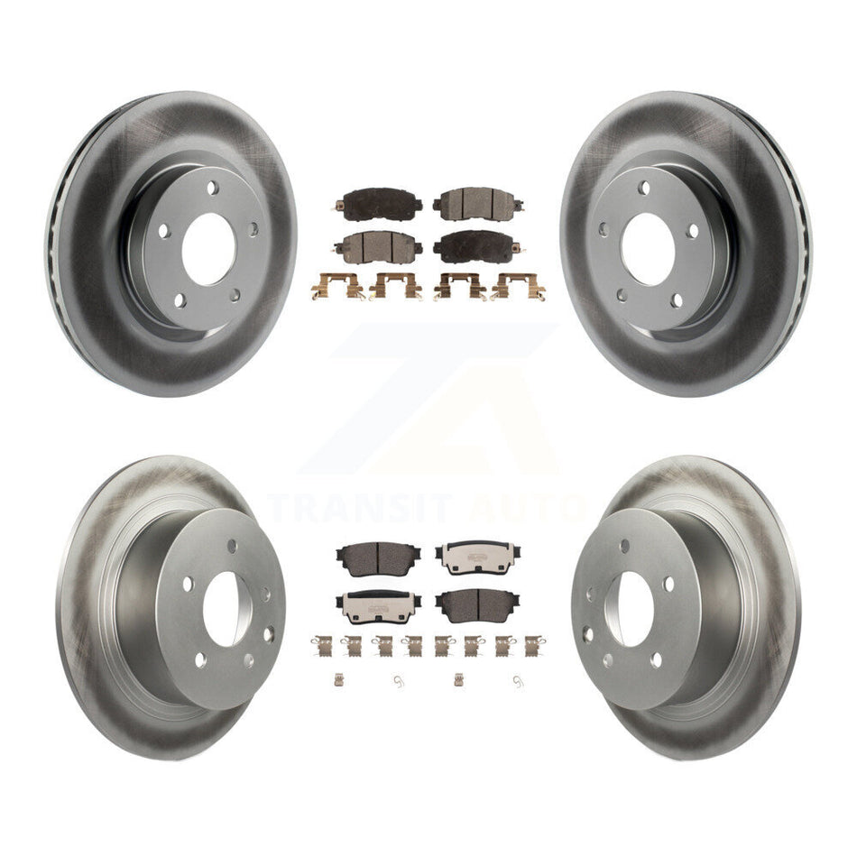 Front Rear Coated Brake Rotor Ceramic Pad Kit For Nissan Altima With Manual Parking KGT-102851