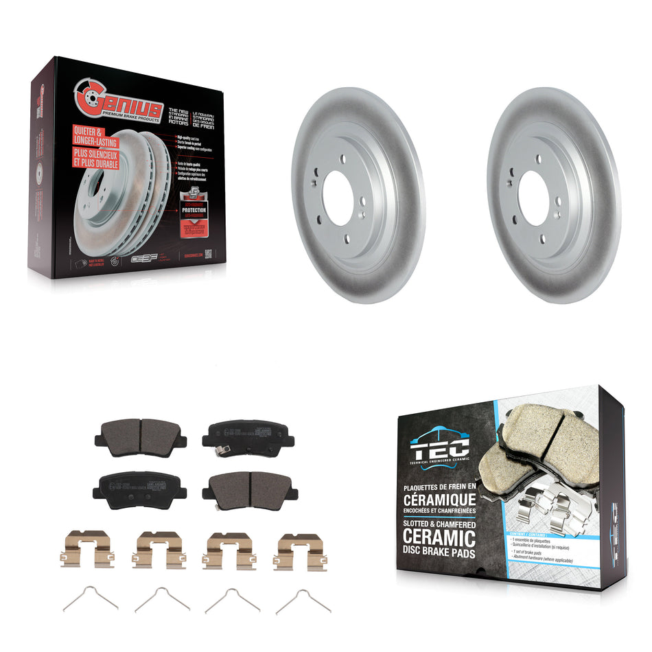Rear Coated Disc Brake Rotors Ceramic Pad Kit For Kia Cadenza With Electric Parking KGT-102859