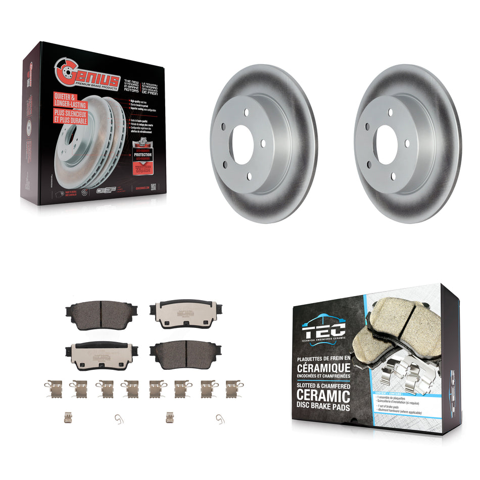 Rear Coated Disc Brake Rotors And Ceramic Pads Kit For Nissan Kicks Altima KGT-102861