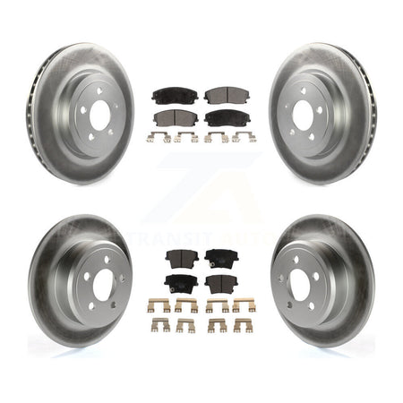 Front Rear Coated Brake Rotor & Ceramic Pad Kit For 2015-2018 Dodge Charger RWD with 3.6L KGT-102873