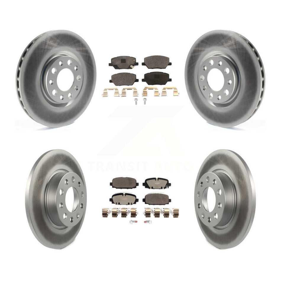 Front Rear Coated Disc Brake Rotors And Ceramic Pads Kit For Jeep Compass KGT-102874