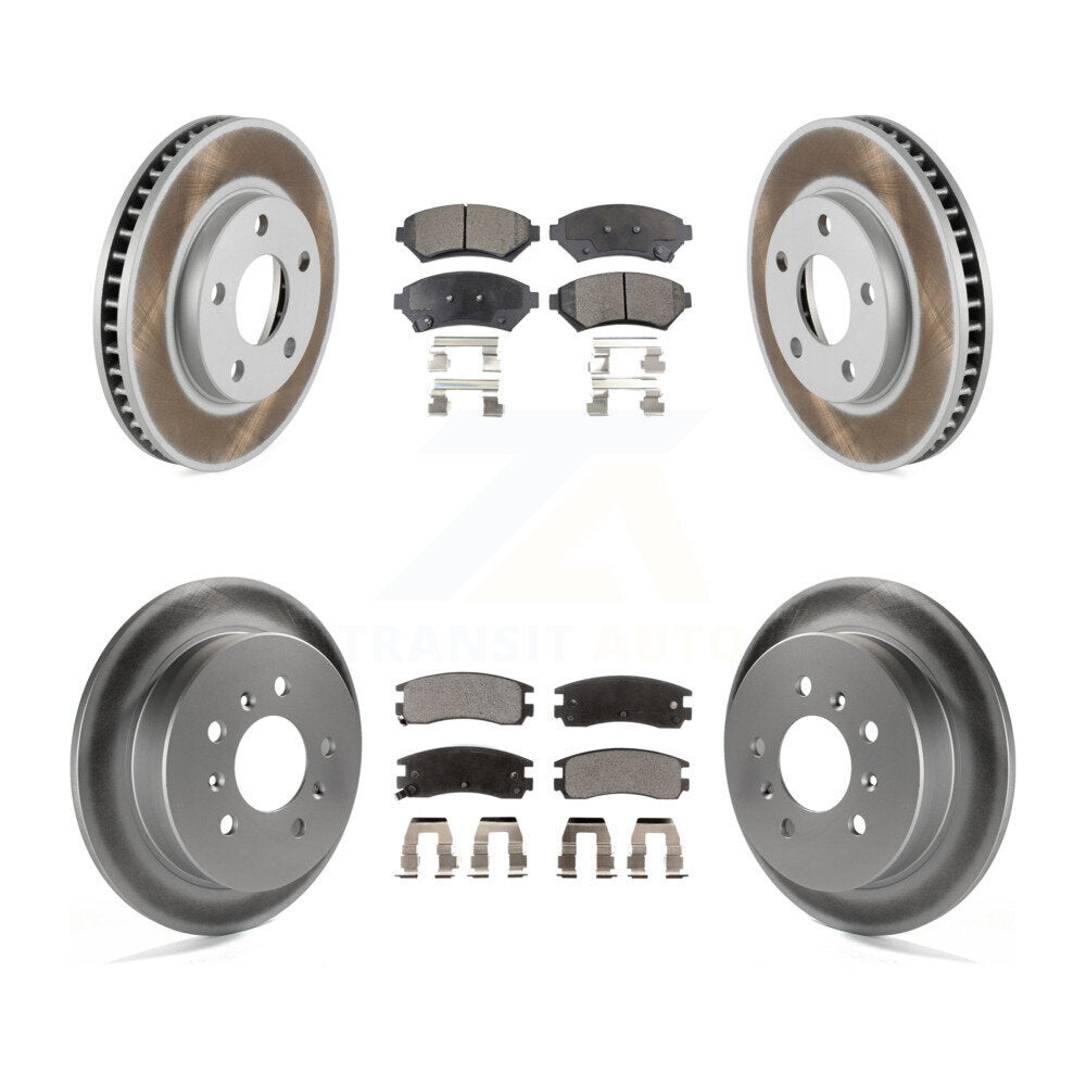 Front Rear Coated Brake Rotor Ceramic Pad Kit For Buick Century Chevrolet Venture Pontiac KGT-102875
