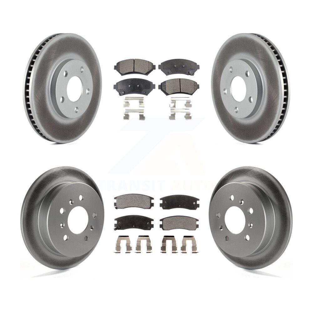 Front Rear Coated Brake Rotor Ceramic Pad Kit For Chevrolet Impala Monte Carlo Oldsmobile KGT-102876