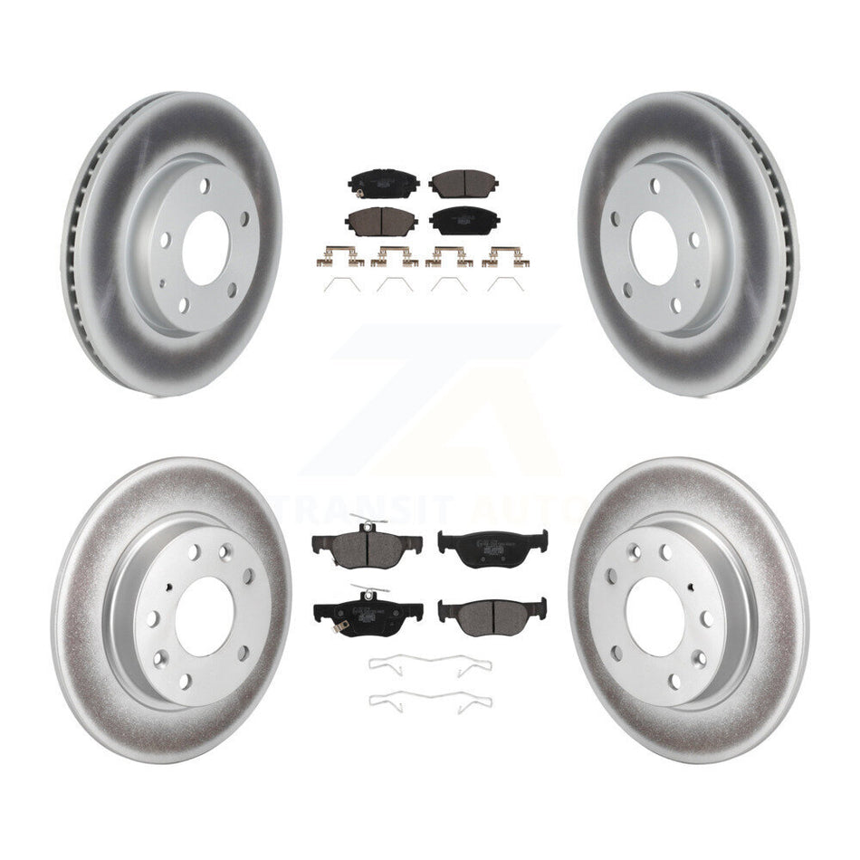 Front Rear Coated Disc Brake Rotors And Ceramic Pads Kit For Mazda 3 Sport FWD KGT-102878