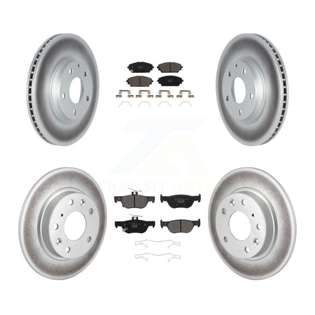 Front Rear Coated Disc Brake Rotors And Ceramic Pads Kit For Mazda 3 Sport AWD KGT-102879